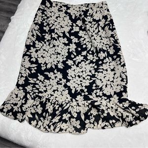 PETITE Black and White Floral Skirt